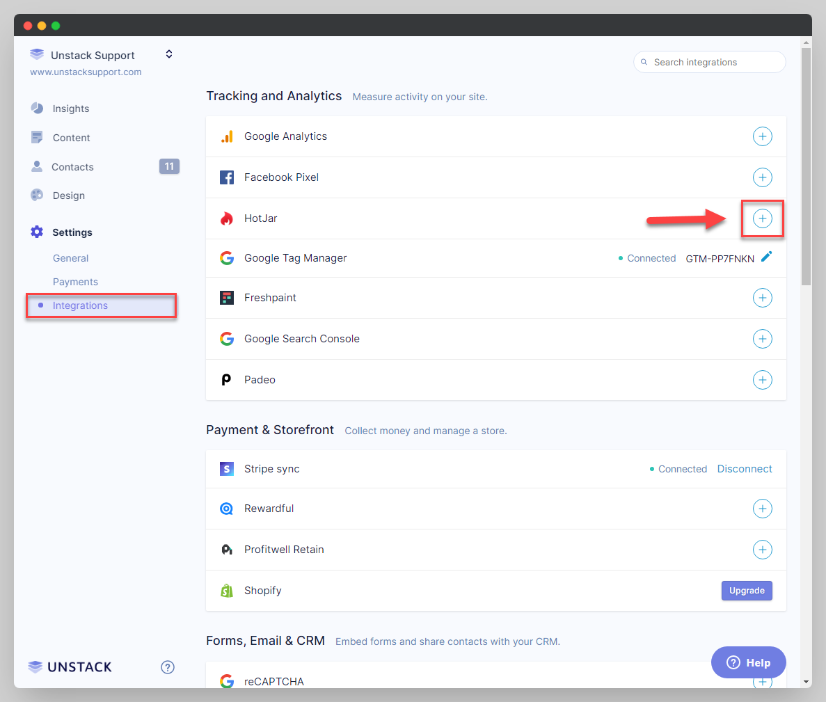 Integrating Hotjar